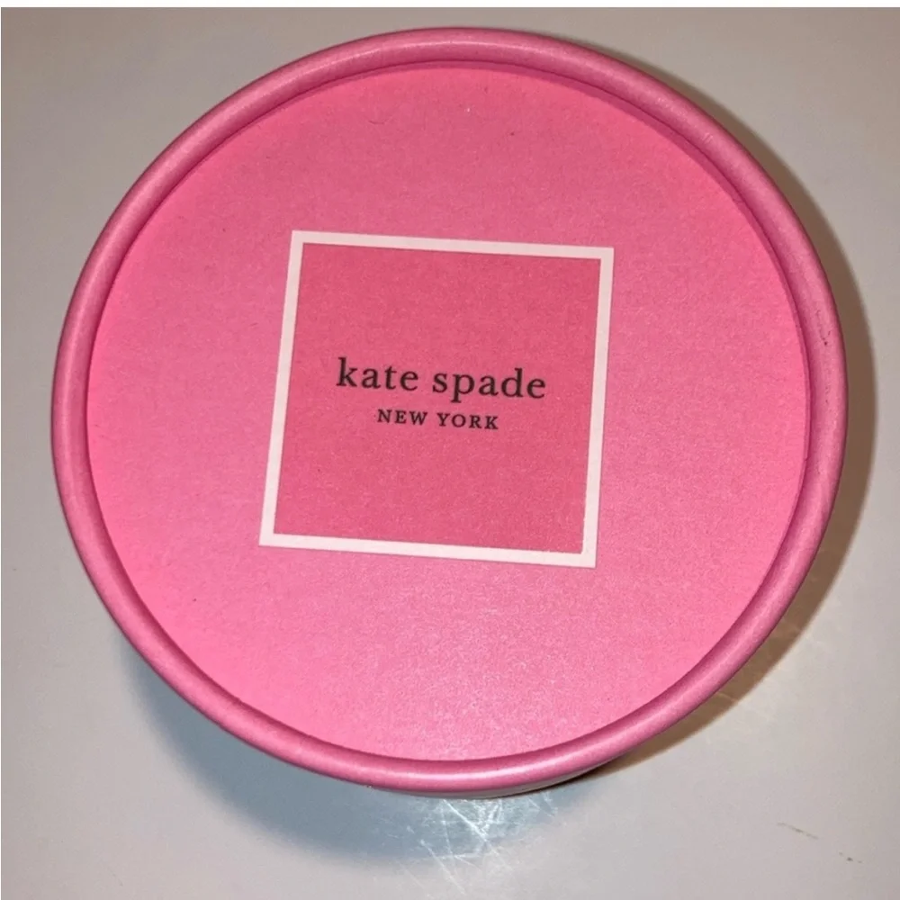 KATE SPADE round  box in pink, green  & gold trim!! FUN & FUNCTIONAL NEW